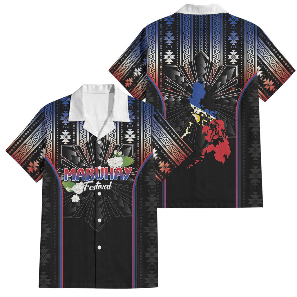 Mabuhay Philippines Festival Family Matching Short Sleeve Bodycon Dress and Hawaiian Shirt Filipino Map Sampaguita Igorot Pattern
