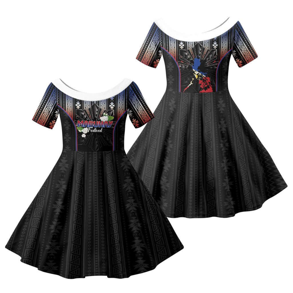 Mabuhay Philippines Festival Family Matching Summer Maxi Dress and Hawaiian Shirt Filipino Map Sampaguita Igorot Pattern