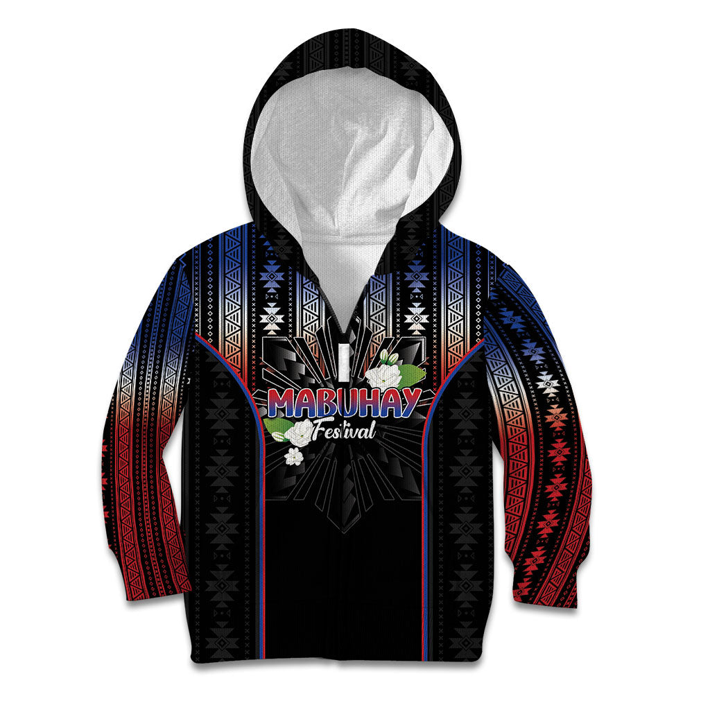 Mabuhay Philippines Festival Kid Hoodie Filipino Map Sampaguita Igorot Pattern