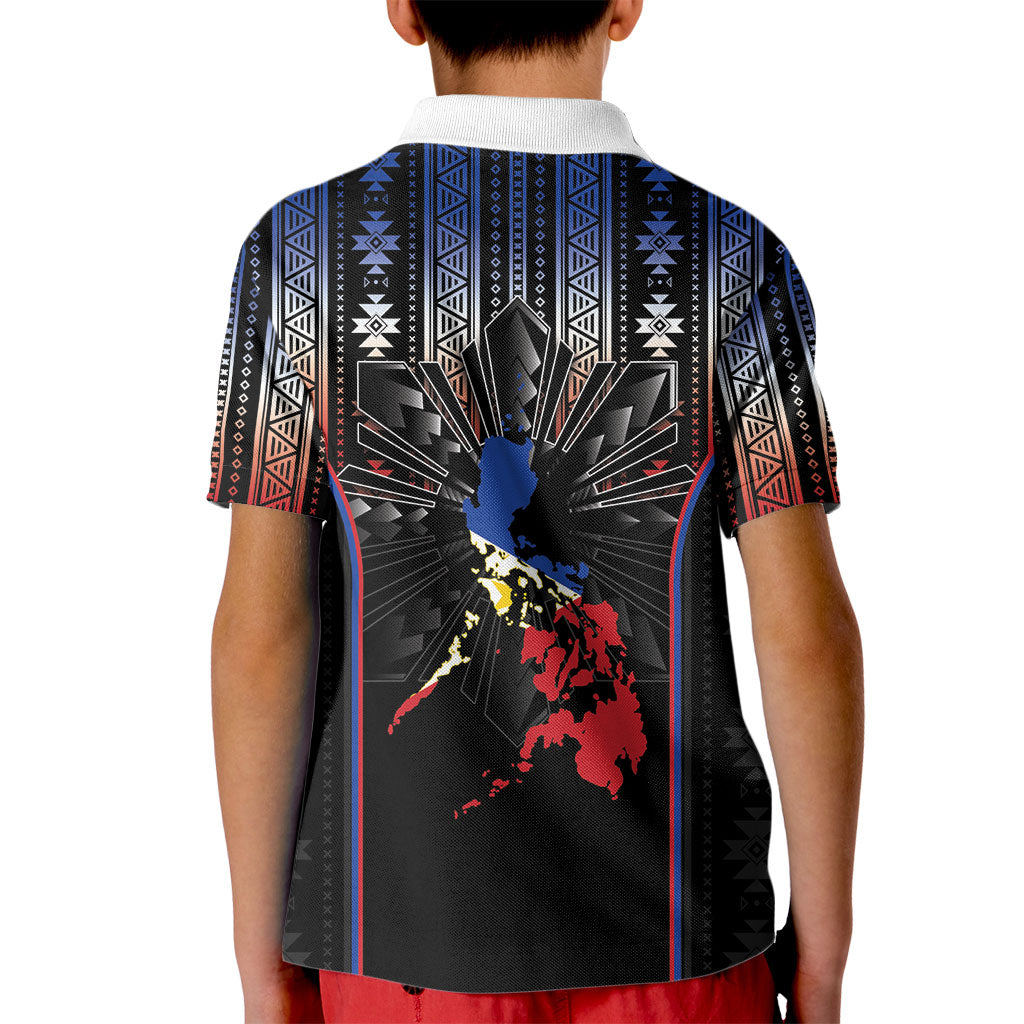 Mabuhay Philippines Festival Kid Polo Shirt Filipino Map Sampaguita Igorot Pattern