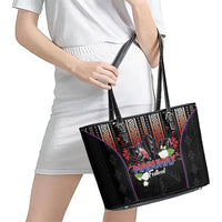 Mabuhay Philippines Festival Leather Tote Bag Filipino Map Sampaguita Igorot Pattern