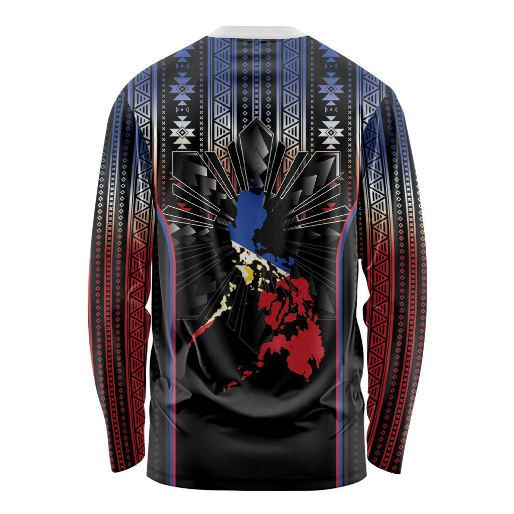 Mabuhay Philippines Festival Long Sleeve Shirt Filipino Map Sampaguita Igorot Pattern