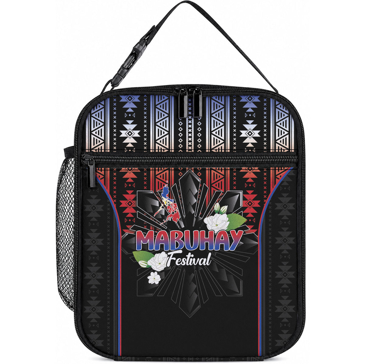 Mabuhay Philippines Festival Lunch Bag Filipino Map Sampaguita Igorot Pattern