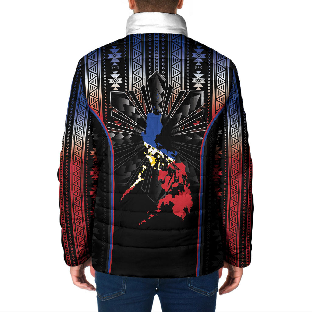 Mabuhay Philippines Festival Padded Jacket Filipino Map Sampaguita Igorot Pattern