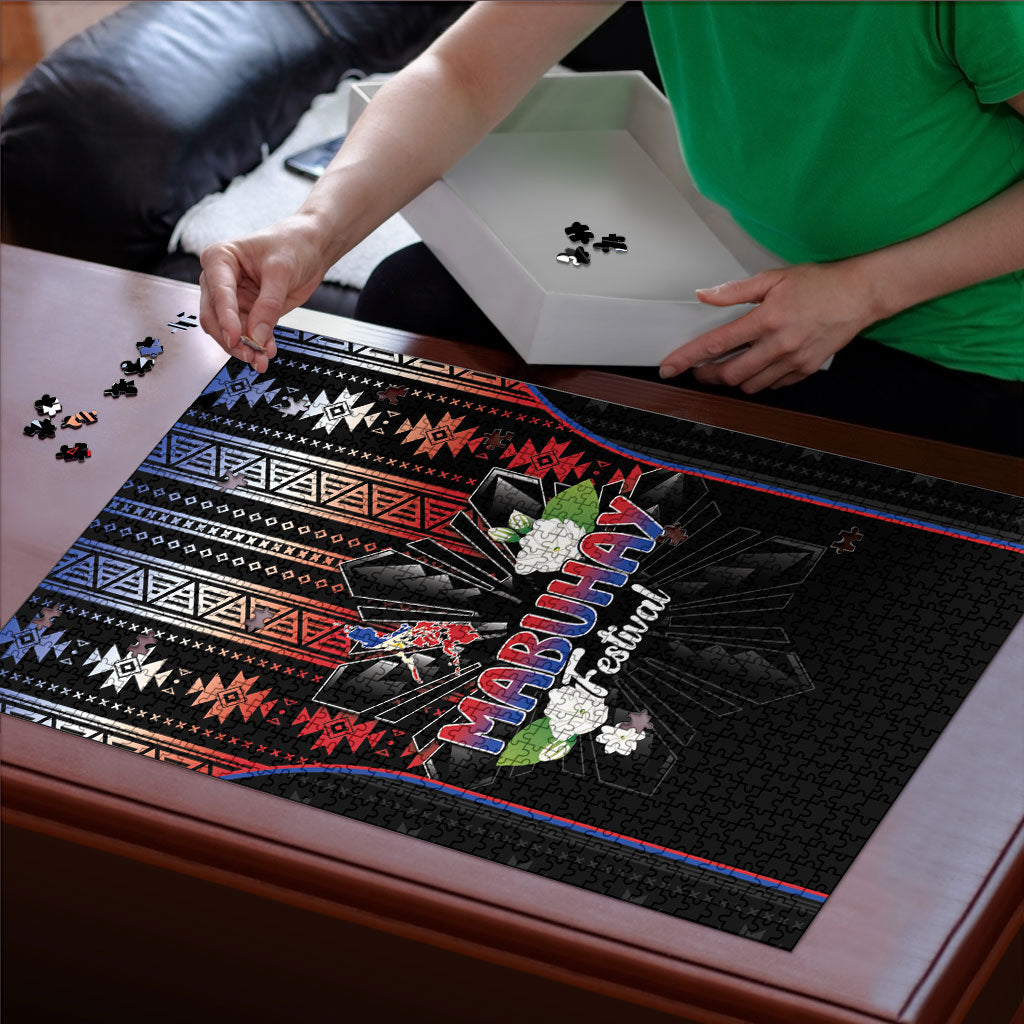 Mabuhay Philippines Festival Puzzle Filipino Map Sampaguita Igorot Pattern