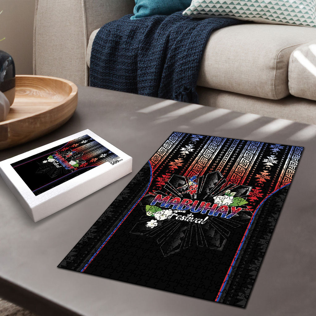 Mabuhay Philippines Festival Puzzle Filipino Map Sampaguita Igorot Pattern