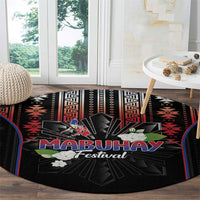 Mabuhay Philippines Festival Round Carpet Filipino Map Sampaguita Igorot Pattern