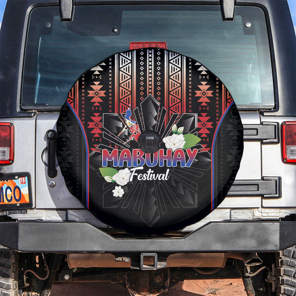 Mabuhay Philippines Festival Spare Tire Cover Filipino Map Sampaguita Igorot Pattern