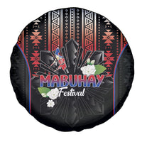 Mabuhay Philippines Festival Spare Tire Cover Filipino Map Sampaguita Igorot Pattern