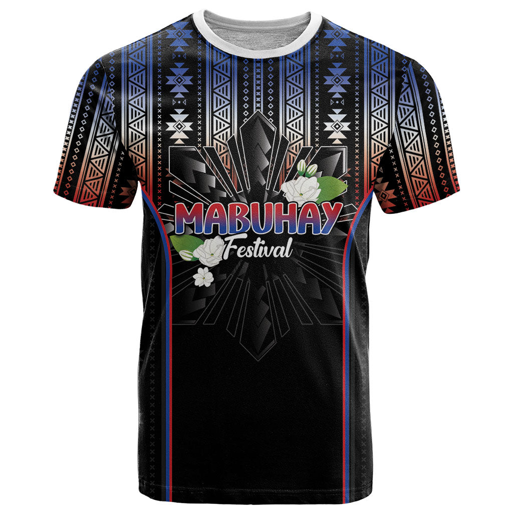 Mabuhay Philippines Festival T Shirt Filipino Map Sampaguita Igorot Pattern