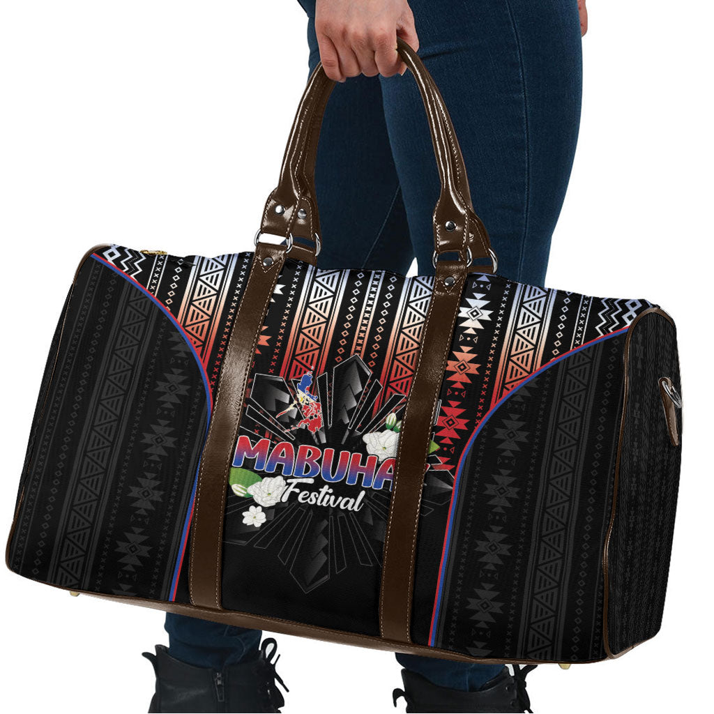 Mabuhay Philippines Festival Travel Bag Filipino Map Sampaguita Igorot Pattern