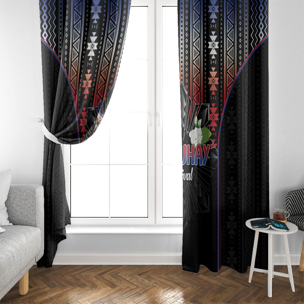 Mabuhay Philippines Festival Window Curtain Filipino Map Sampaguita Igorot Pattern
