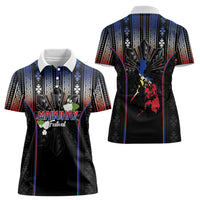 Mabuhay Philippines Festival Women Polo Shirt Filipino Map Sampaguita Igorot Pattern