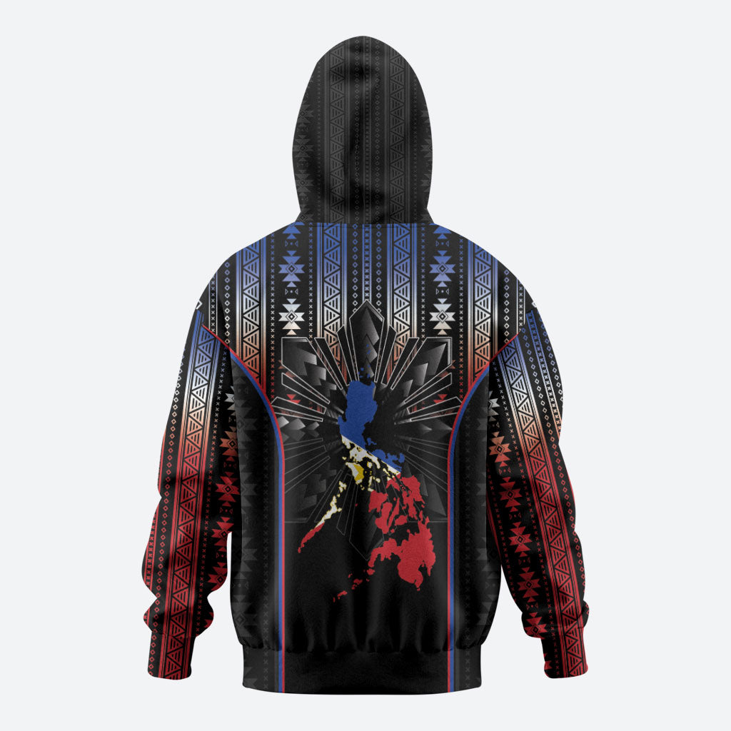 Mabuhay Philippines Festival Zip Hoodie Filipino Map Sampaguita Igorot Pattern
