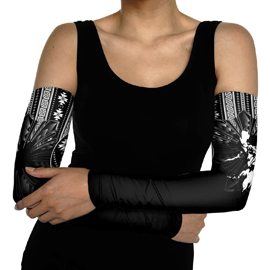 Mabuhay Philippines Festival Arm Sleeves Filipino Map Black White Igorot Pattern