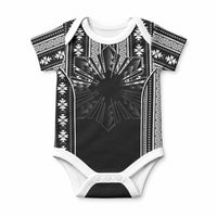 Mabuhay Philippines Festival Baby Onesie Filipino Map Black White Igorot Pattern