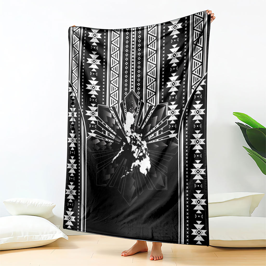 Mabuhay Philippines Festival Blanket Filipino Map Black White Igorot Pattern