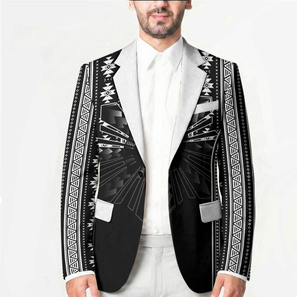 Mabuhay Philippines Festival Blazer Filipino Map Black White Igorot Pattern