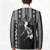 Mabuhay Philippines Festival Blazer Filipino Map Black White Igorot Pattern