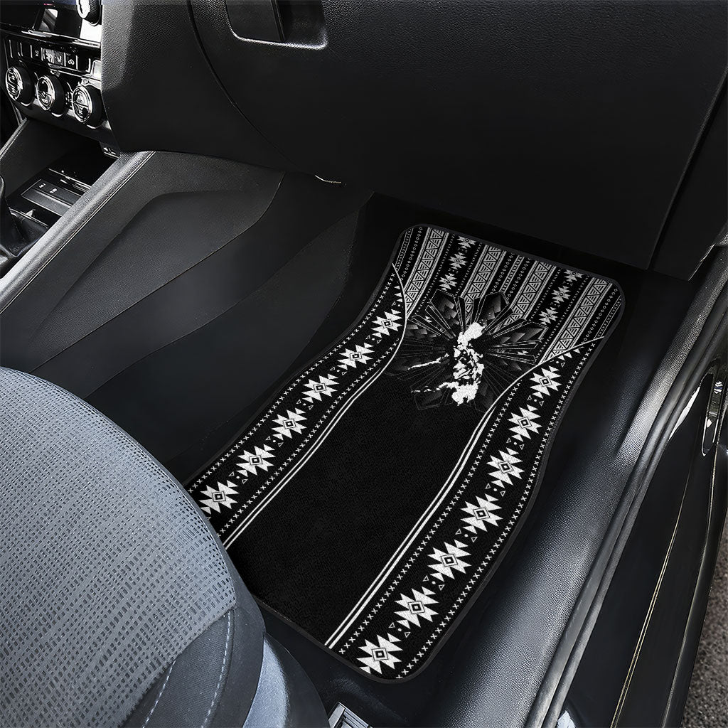 Mabuhay Philippines Festival Car Mats Filipino Map Black White Igorot Pattern