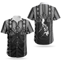 Mabuhay Philippines Festival Couples Matching Off Shoulder Maxi Dress and Hawaiian Shirt Filipino Map Black White Igorot Pattern