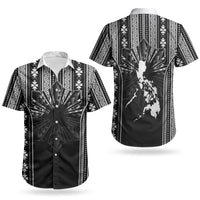 Mabuhay Philippines Festival Couples Matching Short Sleeve Bodycon Dress and Hawaiian Shirt Filipino Map Black White Igorot Pattern