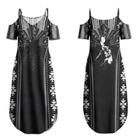 Mabuhay Philippines Festival Couples Matching Summer Maxi Dress and Hawaiian Shirt Filipino Map Black White Igorot Pattern