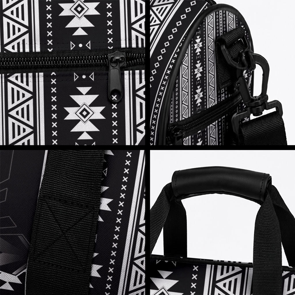 Mabuhay Philippines Festival Duffle Bag Filipino Map Black White Igorot Pattern