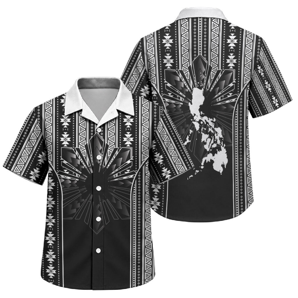 Mabuhay Philippines Festival Family Matching Mermaid Dress and Hawaiian Shirt Filipino Map Black White Igorot Pattern