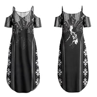 Mabuhay Philippines Festival Family Matching Summer Maxi Dress and Hawaiian Shirt Filipino Map Black White Igorot Pattern