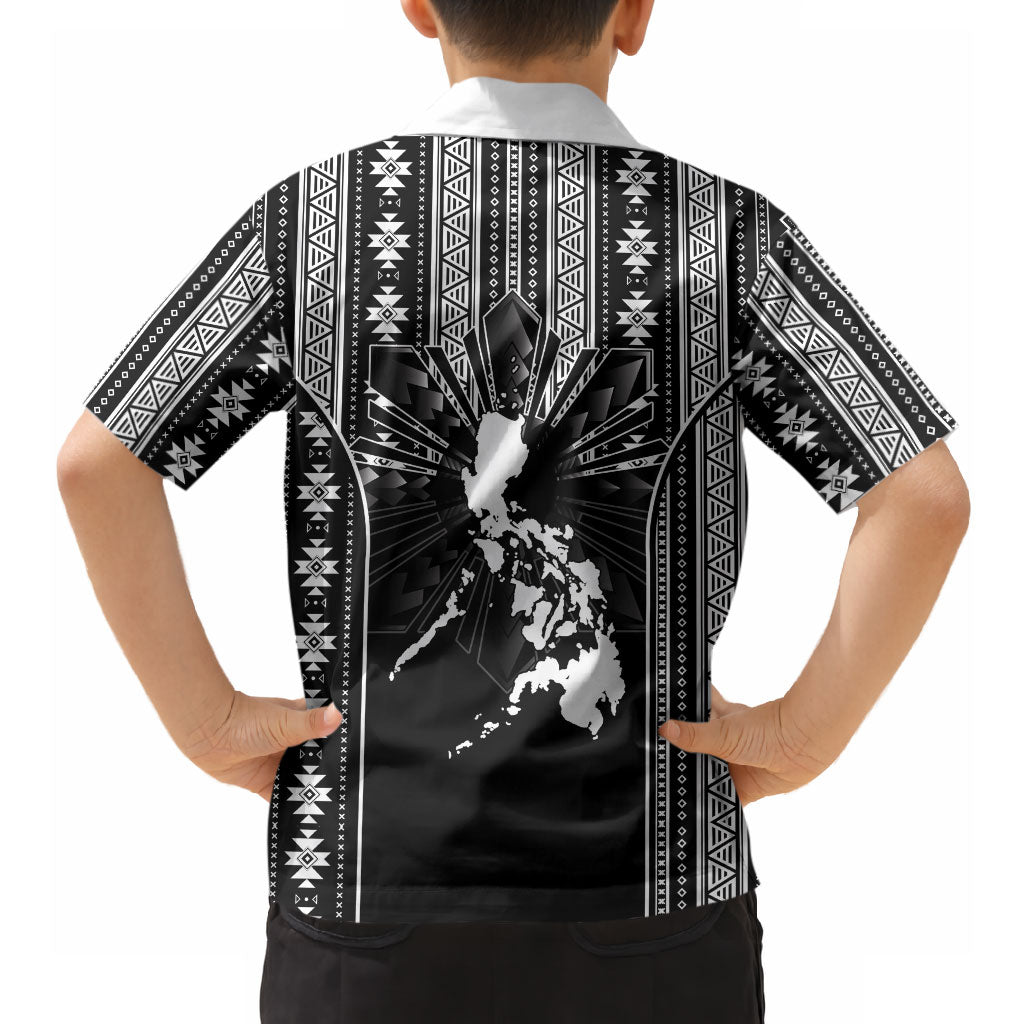 Mabuhay Philippines Festival Hawaiian Shirt Filipino Map Black White Igorot Pattern