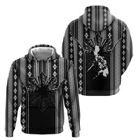 Mabuhay Philippines Festival Hoodie Filipino Map Black White Igorot Pattern