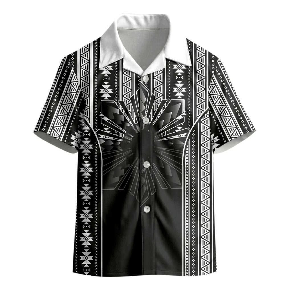 Mabuhay Philippines Festival Kid Hawaiian Shirt Filipino Map Black White Igorot Pattern