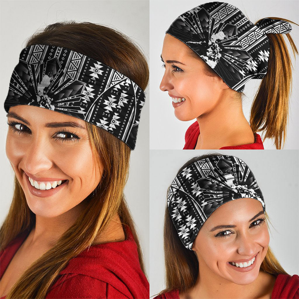 Mabuhay Philippines Festival Neck Gaiter Filipino Map Black White Igorot Pattern