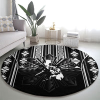 Mabuhay Philippines Festival Round Carpet Filipino Map Black White Igorot Pattern