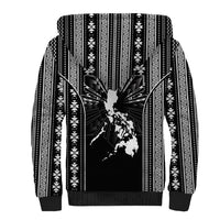Mabuhay Philippines Festival Sherpa Hoodie Filipino Map Black White Igorot Pattern