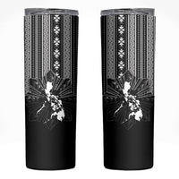 Mabuhay Philippines Festival Skinny Tumbler Filipino Map Black White Igorot Pattern