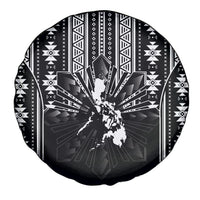 Mabuhay Philippines Festival Spare Tire Cover Filipino Map Black White Igorot Pattern