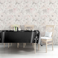 Mabuhay Philippines Festival Tablecloth Filipino Map Black White Igorot Pattern