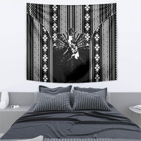 Mabuhay Philippines Festival Tapestry Filipino Map Black White Igorot Pattern