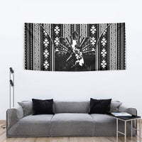 Mabuhay Philippines Festival Tapestry Filipino Map Black White Igorot Pattern