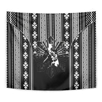 Mabuhay Philippines Festival Tapestry Filipino Map Black White Igorot Pattern