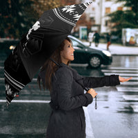 Mabuhay Philippines Festival Umbrella Filipino Map Black White Igorot Pattern