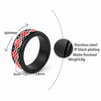 New Zealand Patiki Kowhaiwhai Motif Spinner Ring - Polynesian Pride