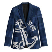 New Zealand Auckland Football Custom Blazer Navy Blue City Anchor Sky Tower Symbol - Polynesian Pride