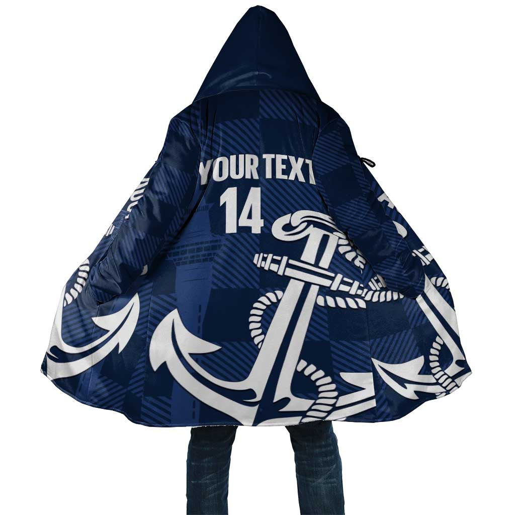 New Zealand Auckland Football Custom Cloak Navy Blue City Anchor Sky Tower Symbol - Polynesian Pride
