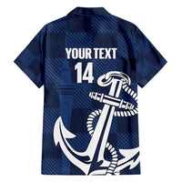 New Zealand Auckland Football Custom Hawaiian Shirt Navy Blue City Anchor Sky Tower Symbol - Polynesian Pride