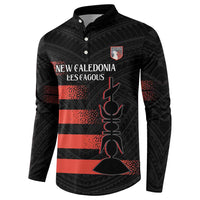 Custom New Caledonia Football Button Sweatshirt Allez Les Cagous Polynesian Pattern LT14 - Polynesian Pride