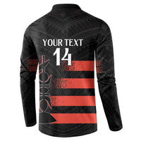 Custom New Caledonia Football Button Sweatshirt Allez Les Cagous Polynesian Pattern LT14 - Polynesian Pride