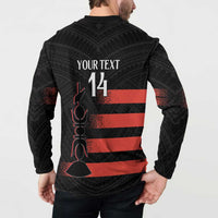 Custom New Caledonia Football Button Sweatshirt Allez Les Cagous Polynesian Pattern LT14 - Polynesian Pride